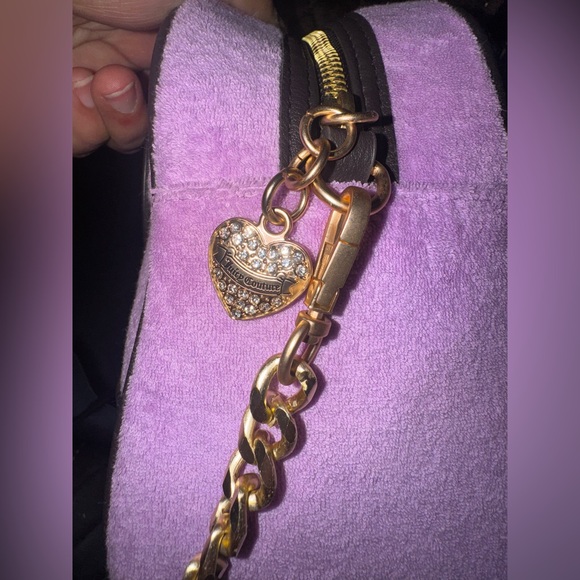 Juicy Couture Juicy Lovers Club Bowler Shoulder Bag Violet Velour Stylish - Picture 5 of 5